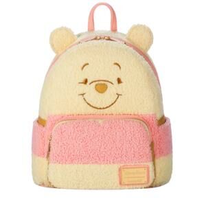 NWT 2025 Disney Parks Pastel Fuzzy Winnie The Pooh Loungefly Mini Backpack Bag